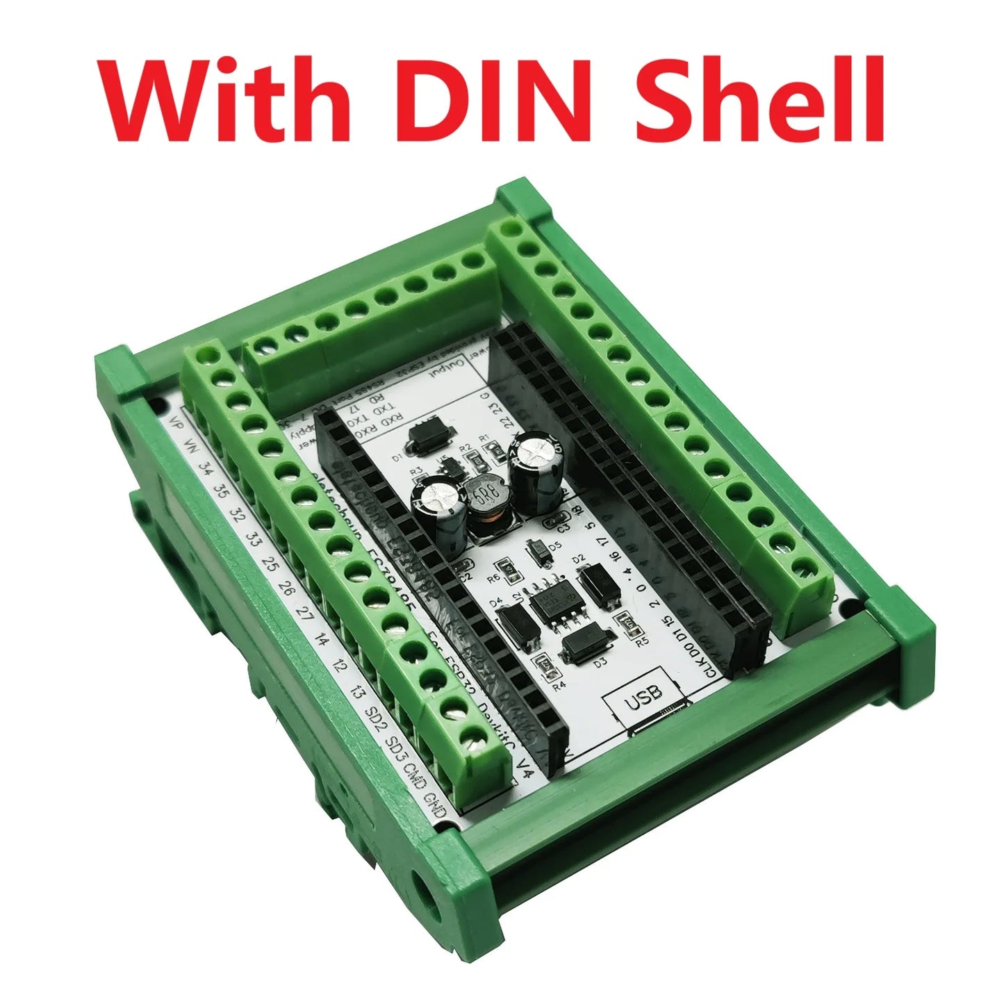 ES38485 ESP32 DevkitC V4 DIN Rail Expansion Board RS485 to WiFi 38PIN PLC HMI Ethernet BLE Smart Home Development Board for IoT Projects
