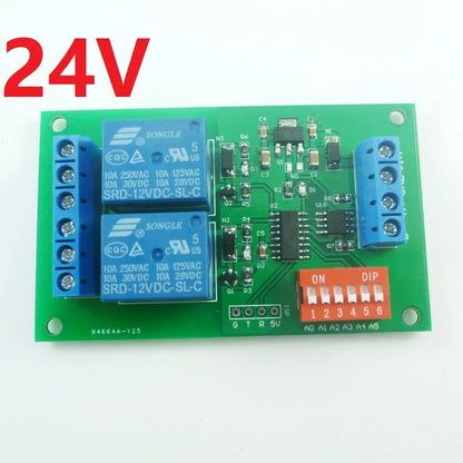 CE035 DC5V 2 CH RS485 Relay Board UART Serial Port Switch Module Modbus AT Command Control For PLC Smart Home Automated Industry