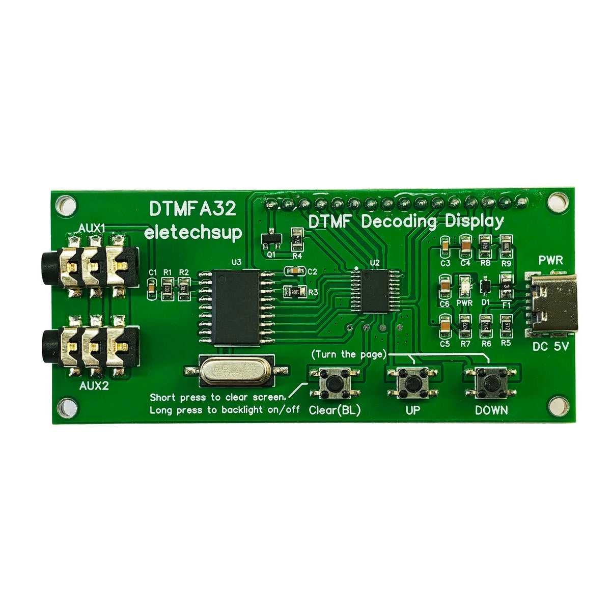 DTMFA32 120-Byte DTMF Decoder LCD Display Audio Decoding Module MT8870 Smart Home Controller Board for Phone Walkie-talkie