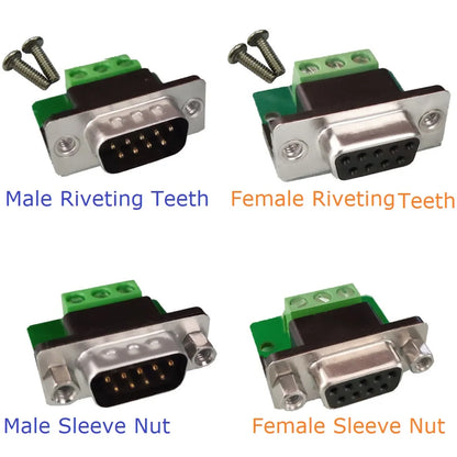 DB9FA03 DB9MB03 DB9 to (RXD TXD GND) 3Pin Terminal RS232 Converter Adapter Riveting Teeth Sleeve Nut for Arudino  MEGA PLC