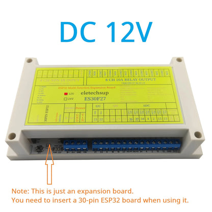 ES30F27 Multi-Function ESP32 Relay Expansion Board with 8DI-8DO-7ADC and RS485