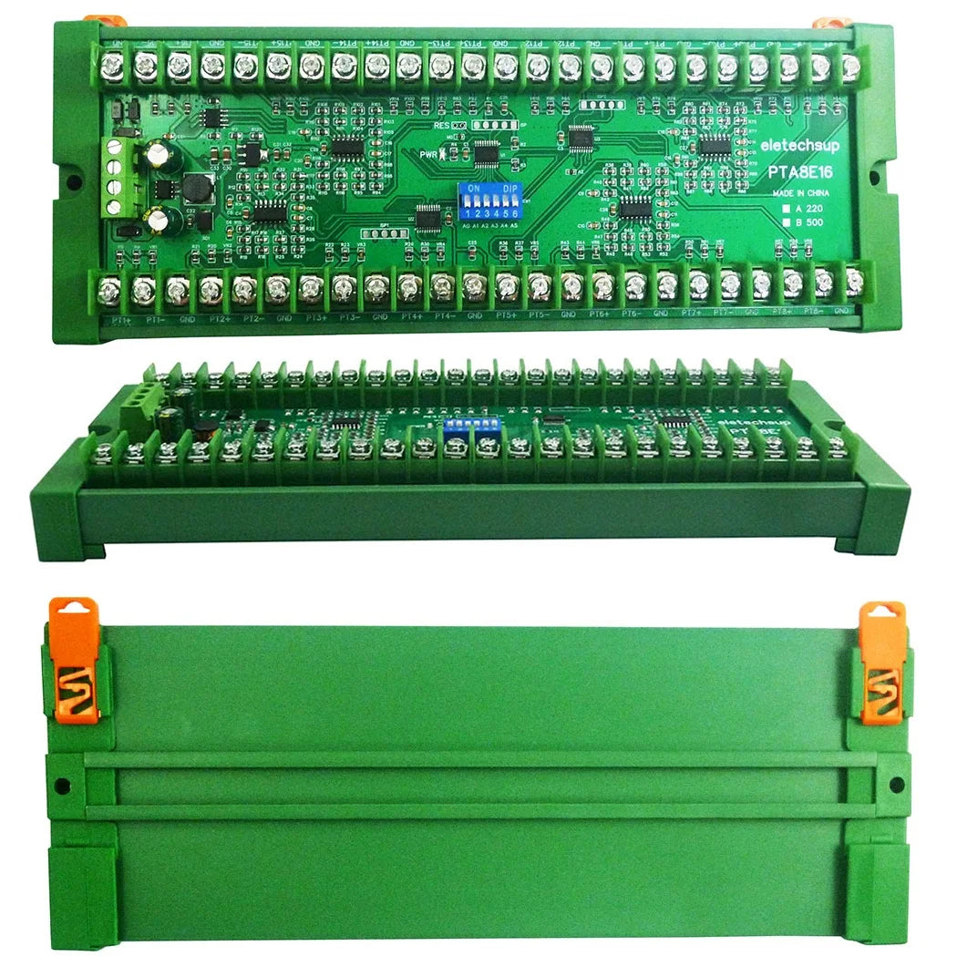PTA8E16 16CH DC 12V 24V Temperature Analog PT100 Resistance RS485 Collector Modbus RTU -40-500 High Temperature Acquisition Board