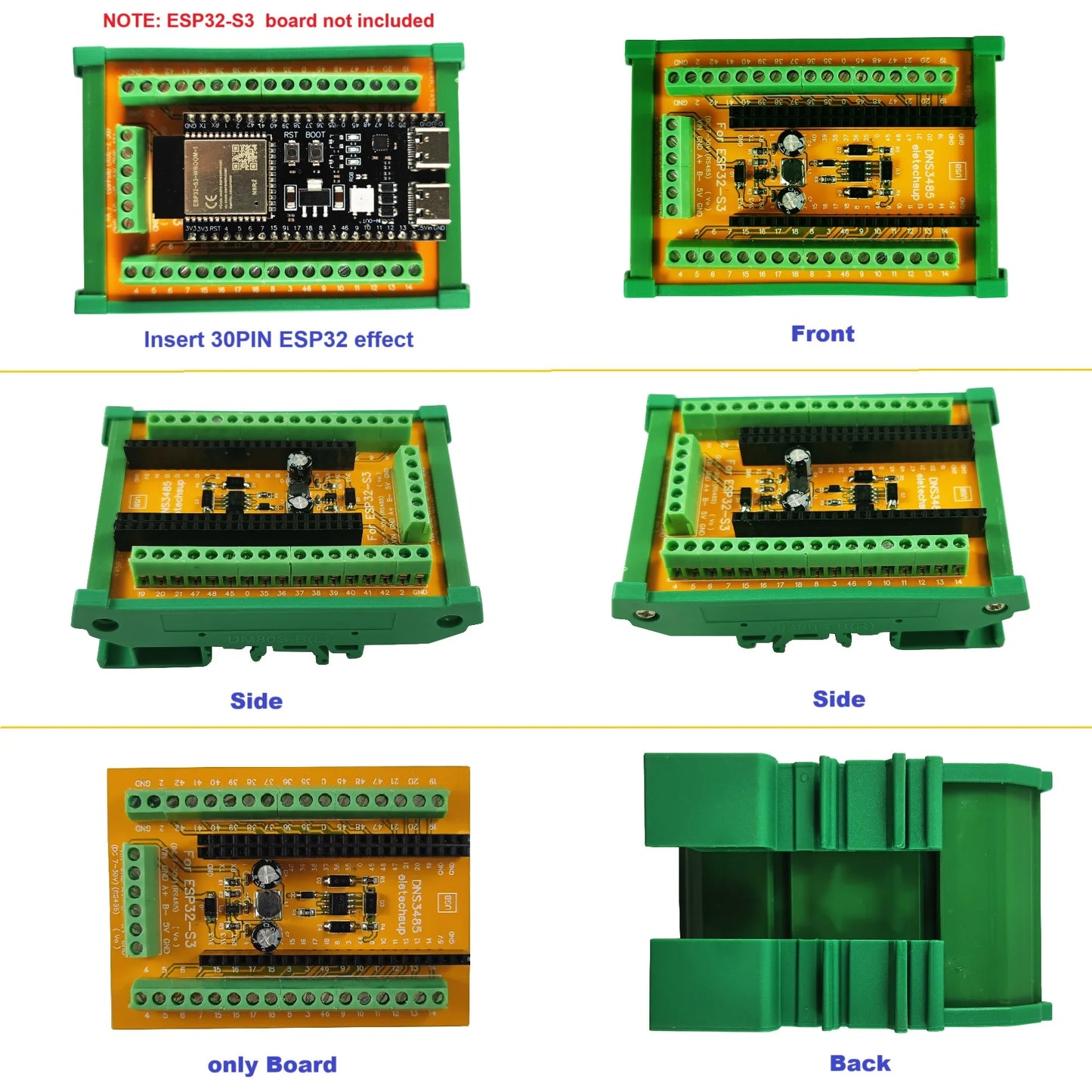 DNS3485 ESP32 S3 WiFi BLE RS485 485 BUS Expansion Board 2.4G Smart Home DIY Controller DIN Rail Module for Arduino IOT Simple PLC