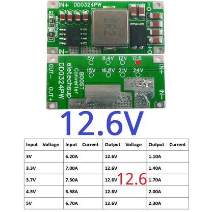 DD0324PW 25W Mini Size High-power 2-5Cell Battery Multiplier 3.7V 4.2V to 8.4V 12.6V 16.8V 21V DC-DC Boost Converter Module 5V 12V 15 24V