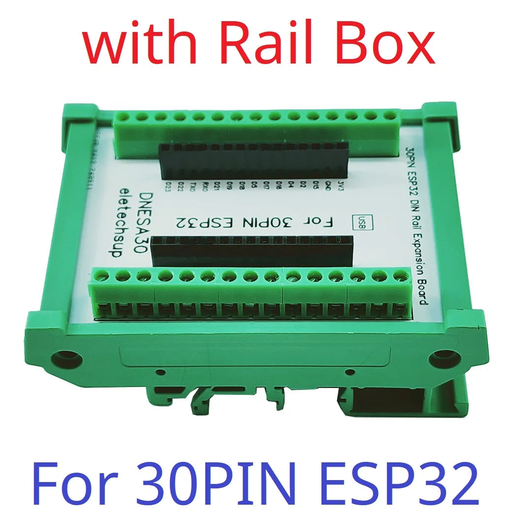DNESA30 DNESP32 Din Rail Mounting DIN35 C45 Rail ESP32 Base Plate 3.96 Terminal Screw Terminal Block Adapter Module for Arduino Wifi BT IOT DIY