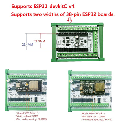 ES38485 ESP32 DevkitC V4 DIN Rail Expansion Board RS485 to WiFi 38PIN PLC HMI Ethernet BLE Smart Home Development Board for IoT Projects