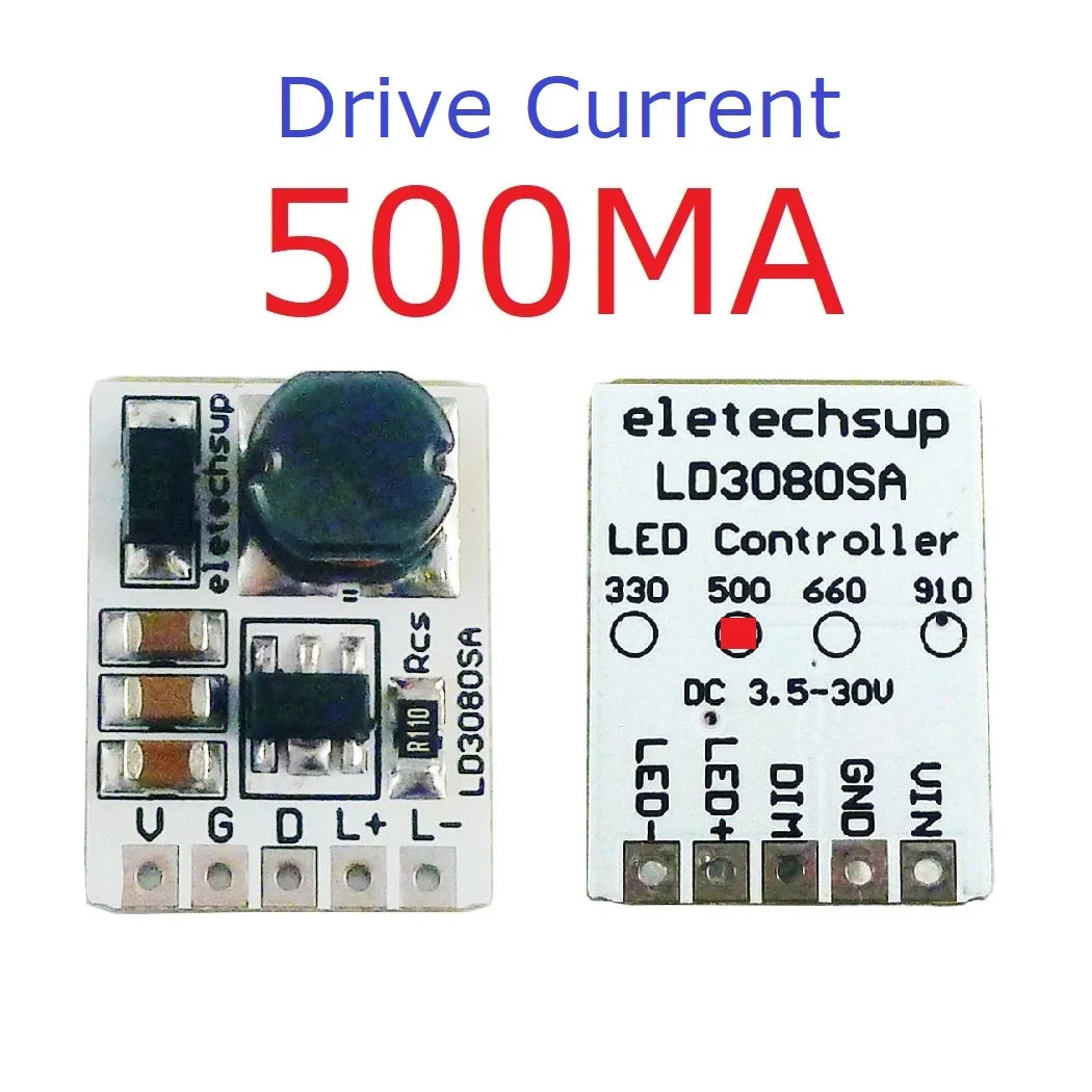 LD3080SA 20W DC 3.7-30V PWM ON/OFF Control LED Driver Module 330/500/660/910MA Constant Current for Flashlight Headlight Emergency Light