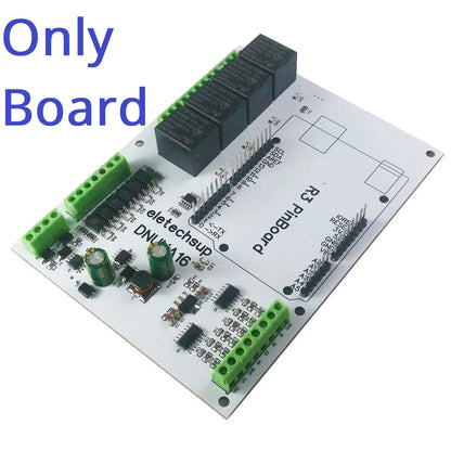 DNUNA16 DC 12V 24V DIN Rail Analog Digital Inpuut Output Expanding Board Simple Open PLC Diy Module for Arduino UNO LED Solar Battery