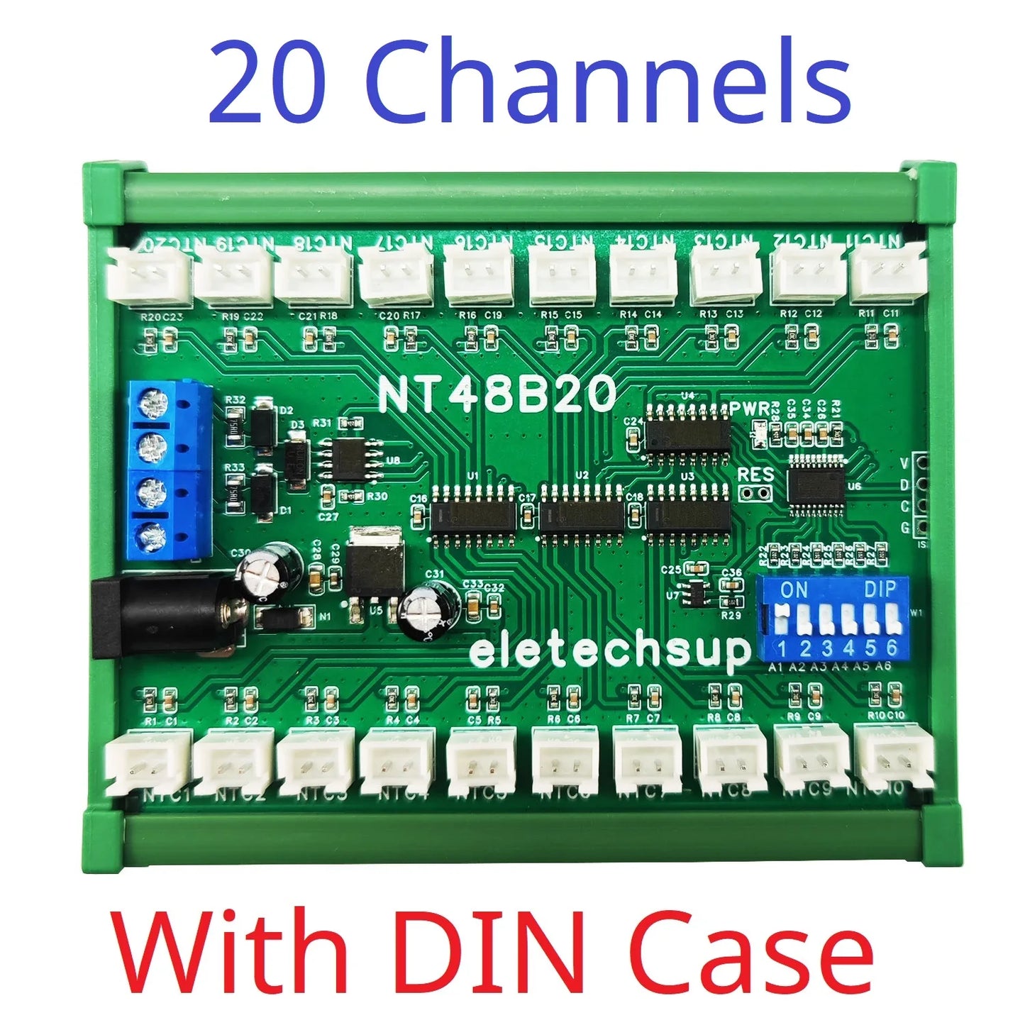 NT48A08 NT48B20 NT48C32 32Ch RS485 Temperature Collector Modbus RTU Relay Board for NTC Sensor Inspection
