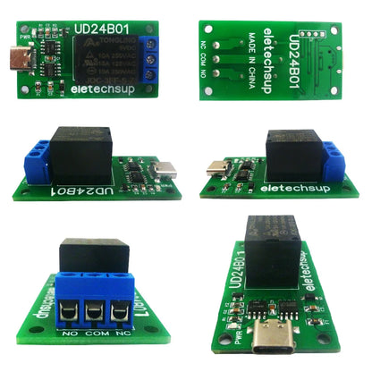 UD24B01 N229E01 TYPE-C USB  Relay Module DC 5V 12V PC UART Serial Port RS232(TTL) Switch Board for Arduiuo  MEGA