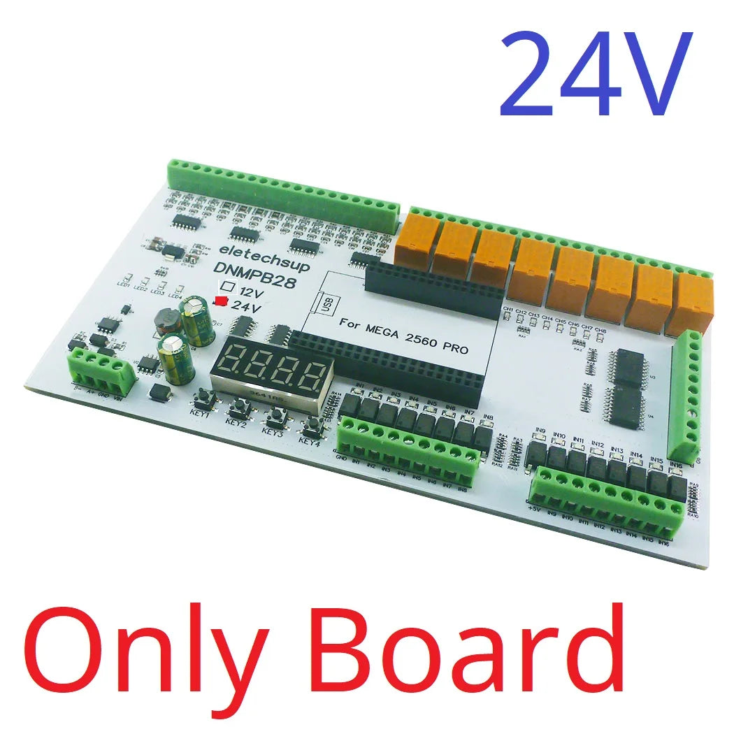 DNMPB28 DC 12 24V Multifunction MEGA2560 Pro Expanding Board Current Voltage ADC Collection NPN PNP Isolated DI Relay Mos DO for Arduiuo