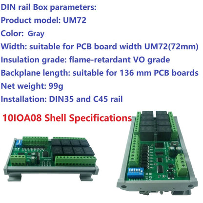 10IOA01 10IOA02 10IOA04 10IOA08 10IOA12 DC12V 1-12Ch Digital Switch DiDo Multifunction RS485 PLC IO Expanding Board Standard Modbus RTU Relay Module