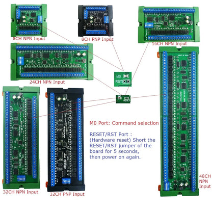 23IOA08 DC 12V 24V 8DI-8DO NPN/PNP Optically Isolated Input & 300MA NPN Solid State Relay Output RS485 IO Module Modbus Rtu Board