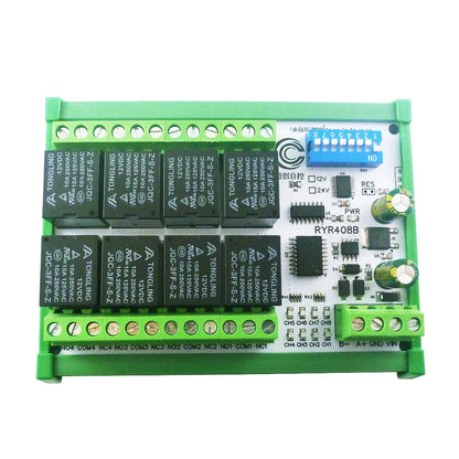 RYR408B 8CH DC 12V 24V Modbus Relay Module(DIP Switch Set Parameters)
