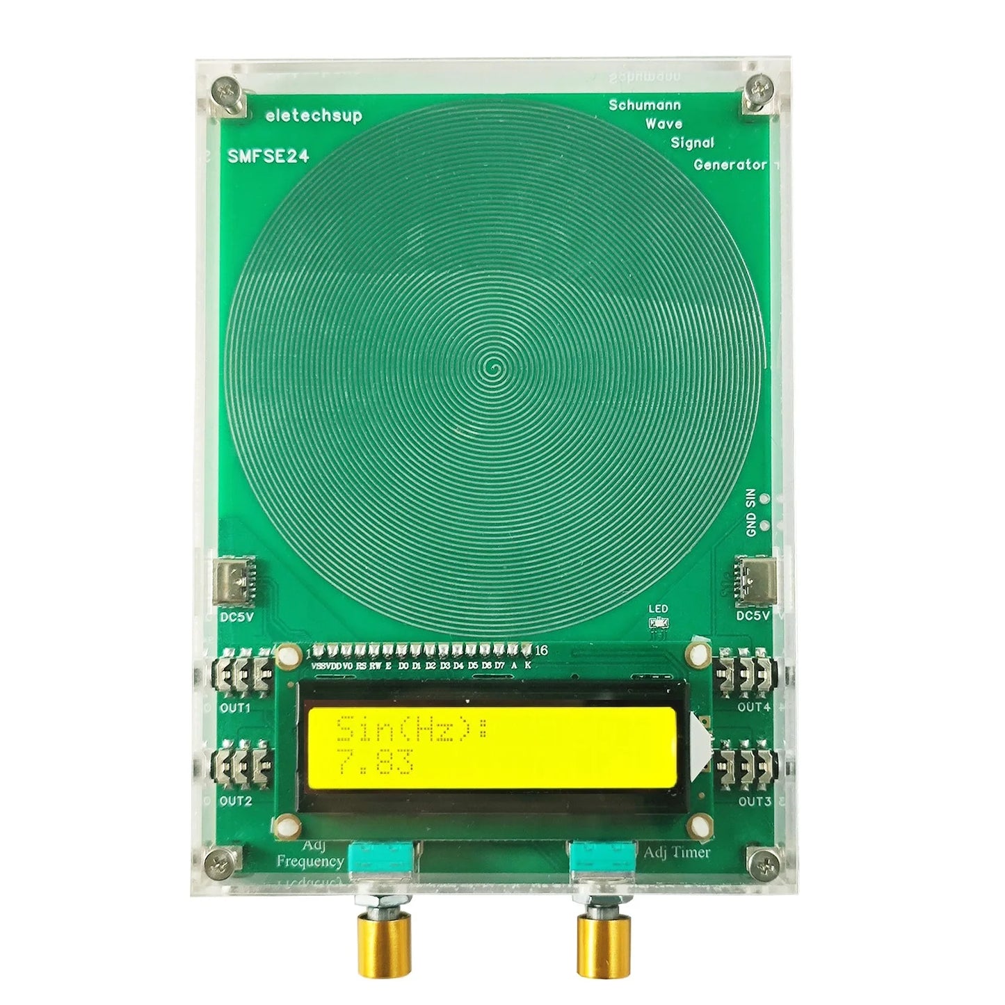 SMFSE24 4CH 10 Frequency Sequential Output Timed Sequential Intermittent Mode 0.01-100KHZ Pulse Schumann Resonances Generator