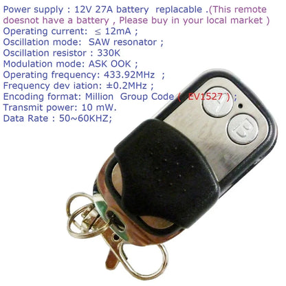 RFM1C01 Mini Wireless Remote Control Switch Board for Low Power Lithium Battery, 3.7V-14.8V 2A Module