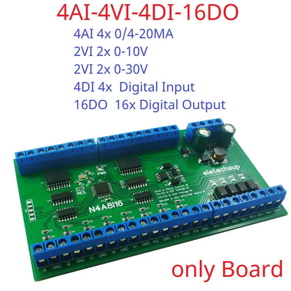 N4A7K16 N4A8I16 Digital Analog Mixed Acquisition Module with 24CH RS485 Remote I/O and 0-20MA 4-20MA Support
