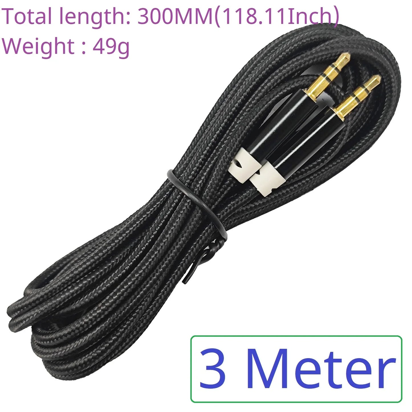 TB467 3.5MM Male to Male Aux Audio Cable Gold Plating Copper Core Wire For 7.83HZ Schumann Resonance Signal Generator and Antenna