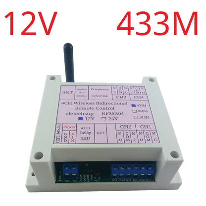 RF35A04 Wireless Bidirectional Remote Control 433M 868M Feedback AES Rolling Code for Gating Crane Garage Door Industrial Manufacturing