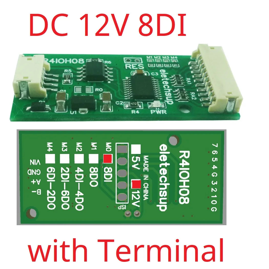 R4IOH08 8DI 8DO 4DI-4DO 2DI-6DO 6DI-2DO Multipurpose RS485 Digital Input Output Module mini PLC IO Dilator DC 12V 24V for Arduino