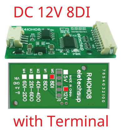R4IOH08 8DI 8DO 4DI-4DO 2DI-6DO 6DI-2DO Multipurpose RS485 Digital Input Output Module mini PLC IO Dilator DC 12V 24V for Arduino