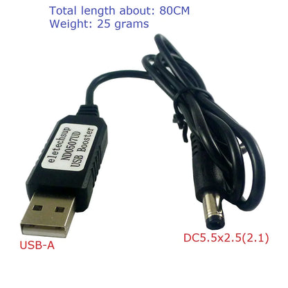 ND0507UD 5V to 9V/12V USB A to DC 5.5*2.1mm Boost DC-DC Conerter Voltage Step-up Cable for Arduiuo  MEGA2560 Wifi Router Mobile Power