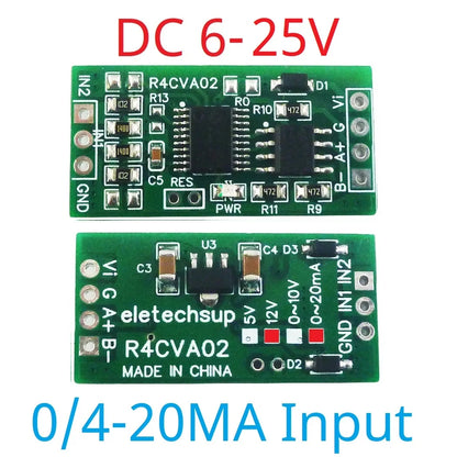 R4CVA02 Mini 2CH Modbus RTU RS485 A/D Converter for 4-20mA  0-5V 0-10V Input Signal 4-25VDC R4CVA02