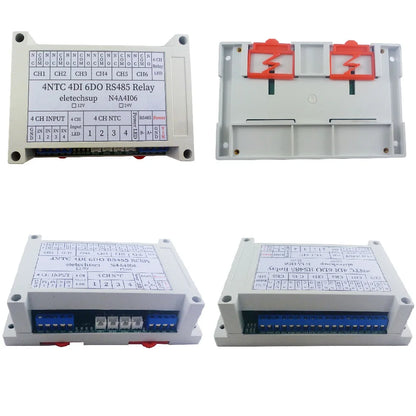 N4A4I06 14CH Multifunction RS485 Network Bus NTC Temperature Collector 4AI-4DI-6DO Modbus RTU PLC Remote IO Analog Digital Expander