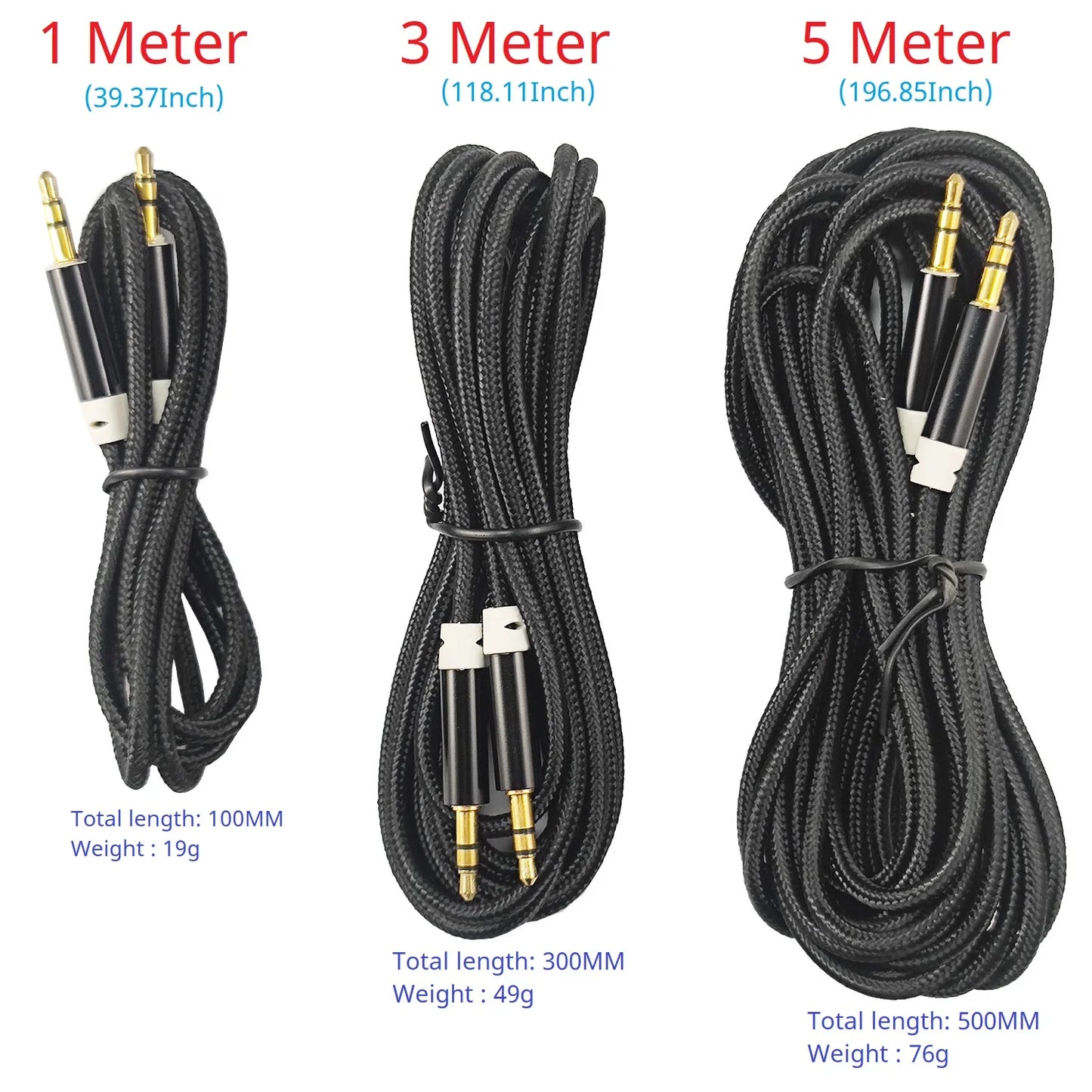 TB467 3.5MM Male to Male Aux Audio Cable Gold Plating Copper Core Wire For 7.83HZ Schumann Resonance Signal Generator and Antenna