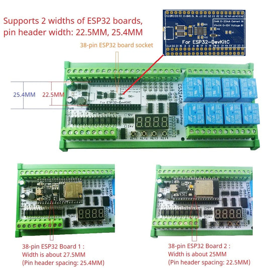 ES33B08 ES33A08 DC 12V 24V Multifunction ESP32 Expansion Board Wifi Digital Analog IO Module for Arduino WEB MQTT Ethernet Network Relay DIY