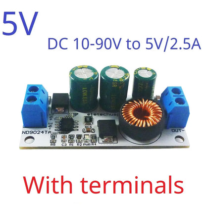 ND9024TA 2.5A DC 10-90V to 5V 12V 24V DC-DC Converter High-Voltage Buck Regulator Module for Lion Lipo LiFePO4 Lead-acid Solar battery