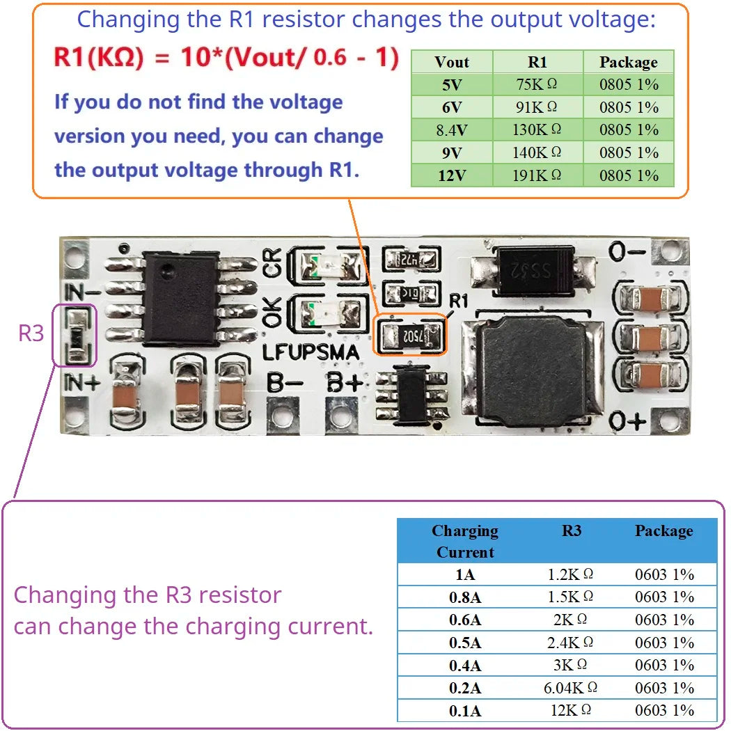 LFUPSMA LiFePO4 3.6V Charger & Booster DC 3.2V to 5V 9V 12V Step-up DC-DC Converter UPS Diy Board for Arduino ESP32 ESP8266 Wifi IOT
