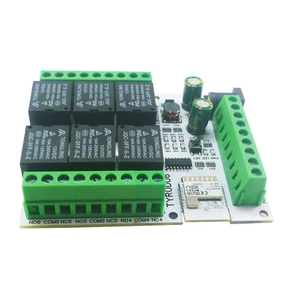 TYROD06 6 DI-DO DC 5V/12V/24V IOS Android Smart Wifi Relay 2.4G RF Remote Control IOT Switch NPN IN Dry Contact Out Tuya Smart Life APP