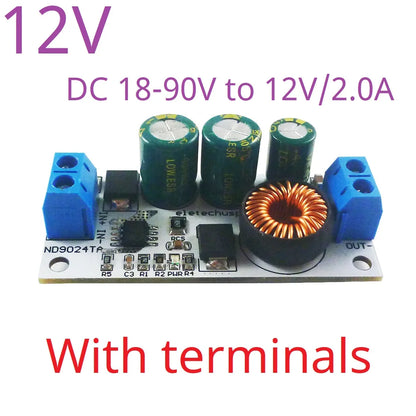 ND9024TA 2.5A DC 10-90V to 5V 12V 24V DC-DC Converter High-Voltage Buck Regulator Module for Lion Lipo LiFePO4 Lead-acid Solar battery