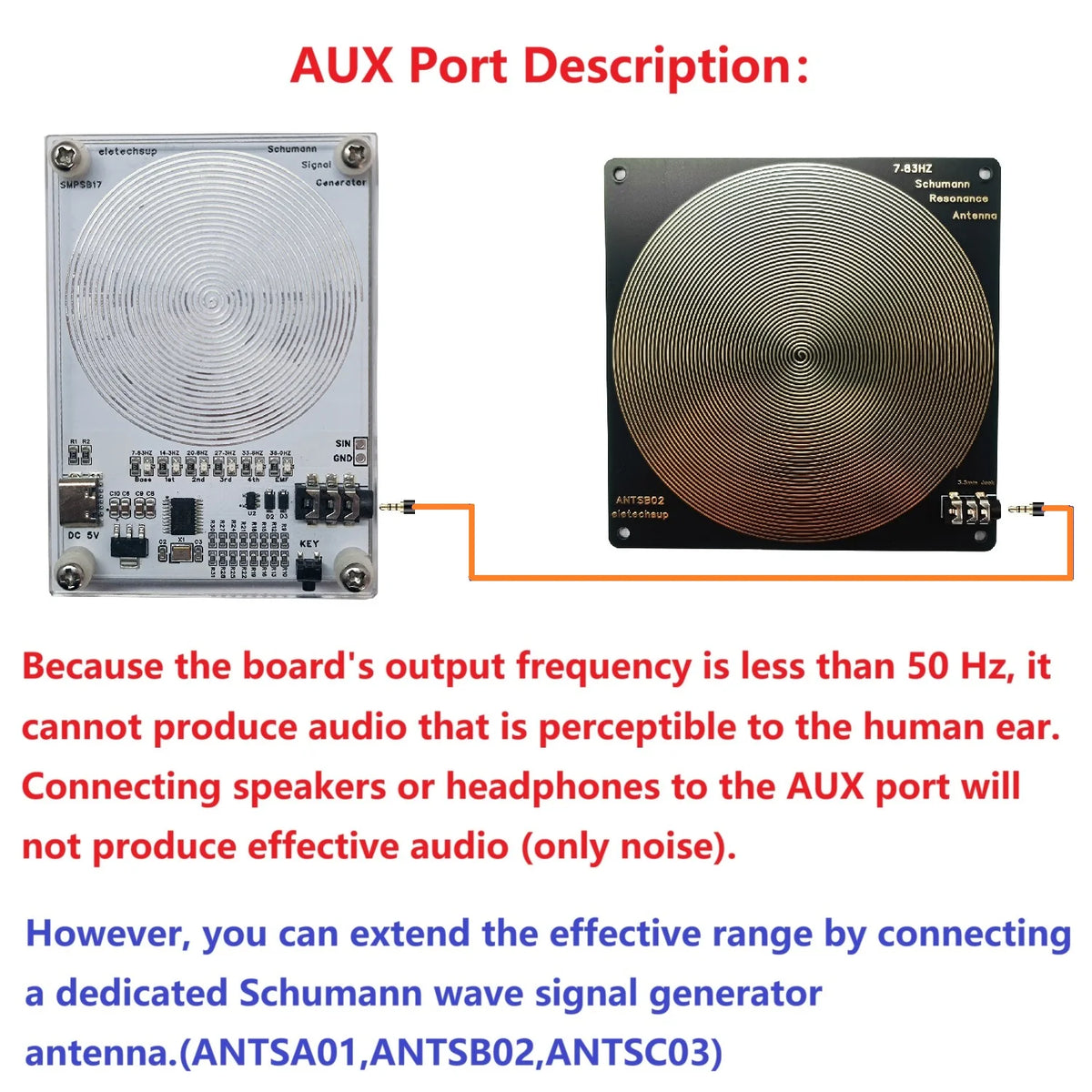 SMPSB17 7.83 14.3 20.8 27.3 33.8 38HZ Acrylic shell Schumann Resonance SR Generator Beneficial frequency signal generator for the human