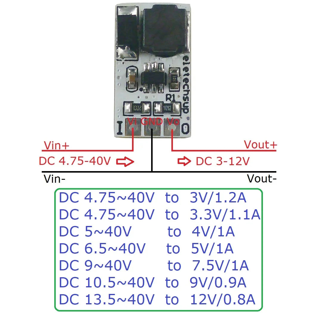 DD4012SA mini DC-DC Converter Buck Voltage Regulator IN DC 5-40V OUT 3V 3.3V 4V 5V 6V 7.5V 9V 12V replace AMS1117 7805 lm2596 DD4012SA