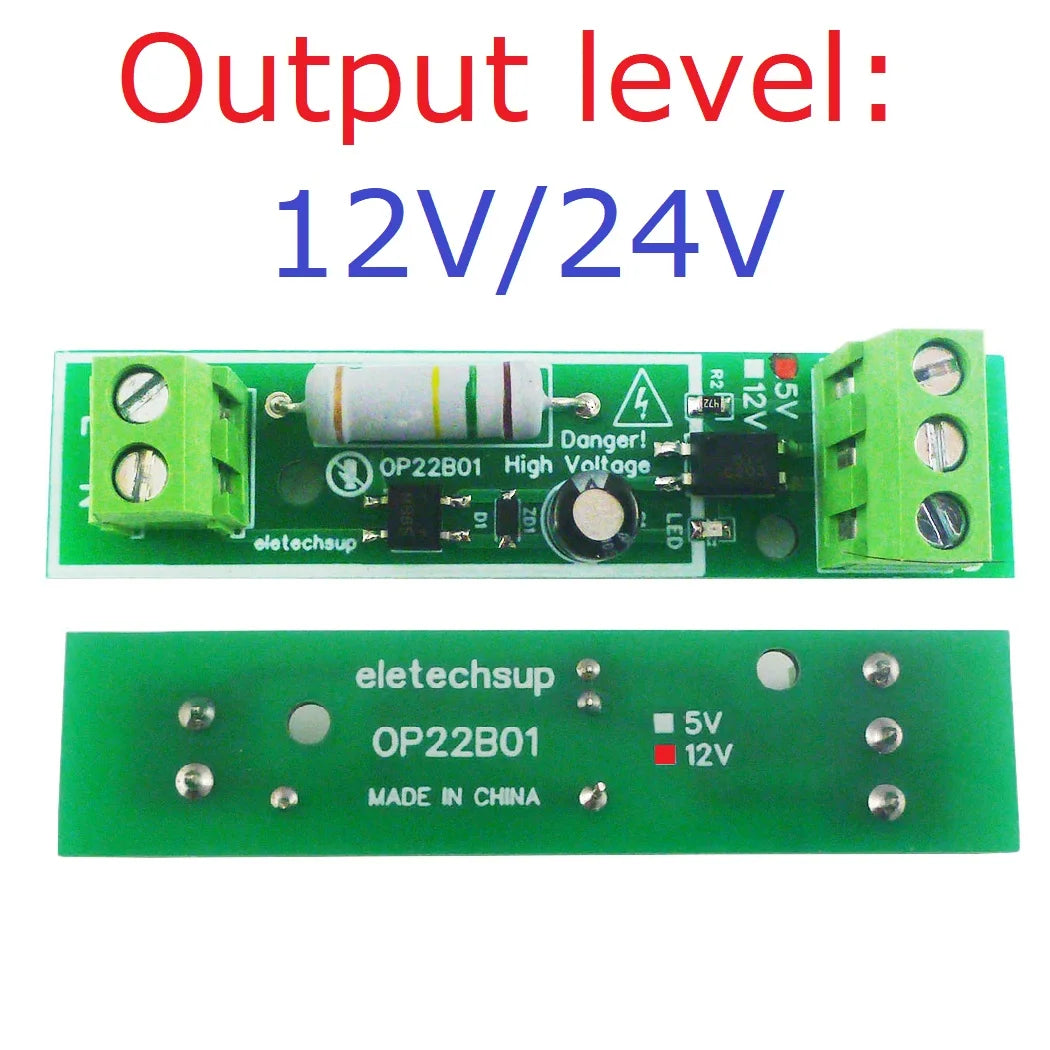 OP22B01 AC 110V 220V to 3.3V 5V 12V 24V Voltage Signal Detection Module Power ON/OFF Alarm Board for PLC RS485 IO Module