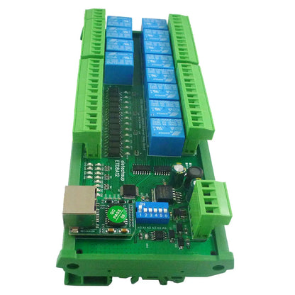 ETD8A12 2 in 1 12CH Modbus RTU/TCP DIO Network Ethernet Controller RS485 Relay Module DC 12V 24V