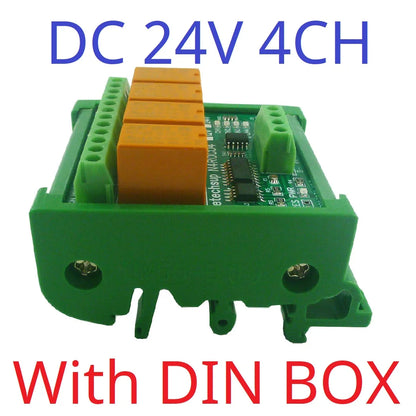 N4ROC04 DC 12V 24V 4ch Mini Modbus Rtu 3A Relay Module PLC Intermediate Relay I/O Expansion Board NC COM NO Port N4ROC04