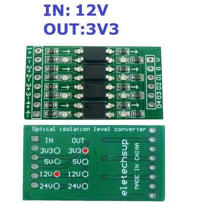 OP71A04 4ch 3.3V 5V 12V 24V Digital Logic Level Conversion Module PNP/NPN to NPN Optical Isolation Board for Arduiuo  NANO STM32 AVR