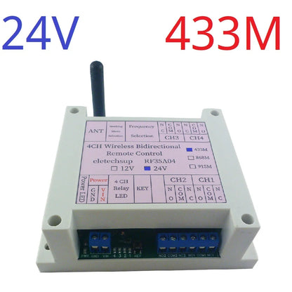 RF35A04 Wireless Bidirectional Remote Control 433M 868M Feedback AES Rolling Code for Gating Crane Garage Door Industrial Manufacturing