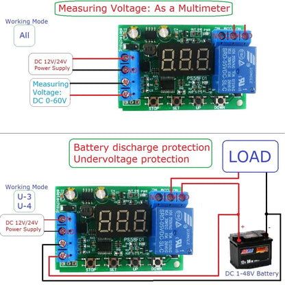 PS58F01 10A DC 12V 24V 36V 48V Lead-Acid Battery UPS Diy Module Charger Discharger Auto Control Switch Board Undervoltage Overvoltage