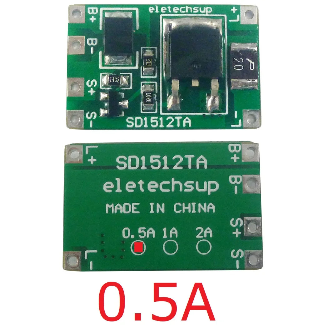 SD1512TA Solar Automatic Charging Automatic Switch LED Driver Module DC 3-18V 0.5A 1A 2A SD1512TA for LiFePO4 Li-On Li-Po LED