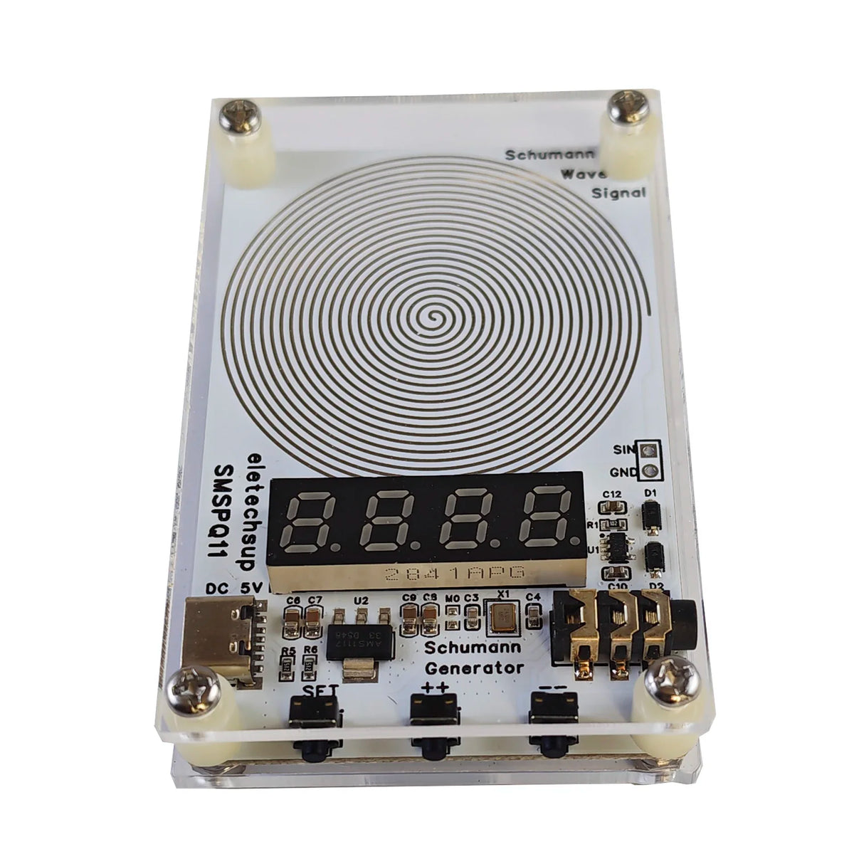 SMSPQ11 Mini 0.01-10000HZ Schumann Wave Signal Generator for Deep Sleep Meditation  Focus Stress Relief  Wellness Therapy Device