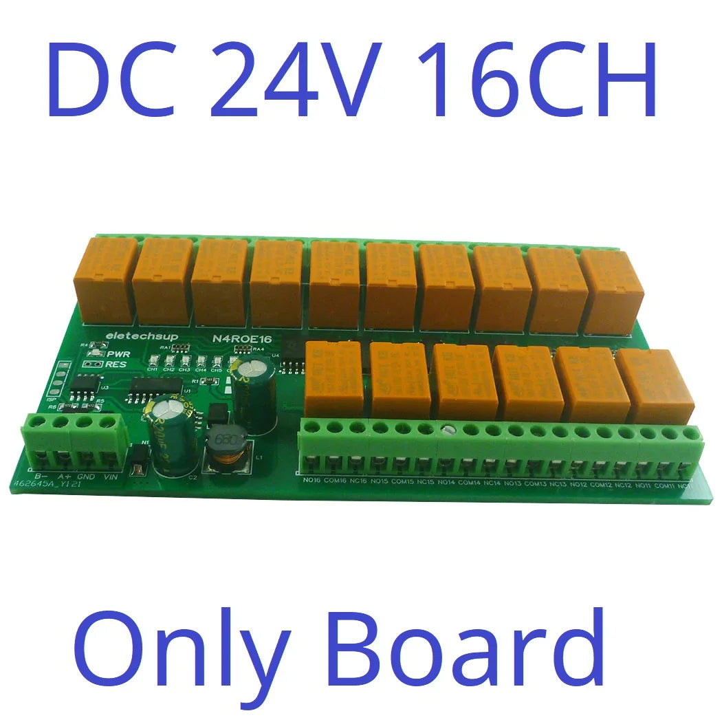 N4ROE16 16CH RS485 Multifunction Relay Module with 3A Switch Digital Output, DC 12V 24V - Integrated Circuit