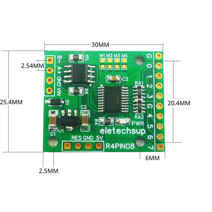 R4PIN08 DC 5V 12V 24V 8CH RS485 2.54mm Pin Core Board Modbus Rtu Input and Output Control PLC HMI Remote IO Expanding Board R4PIN08
