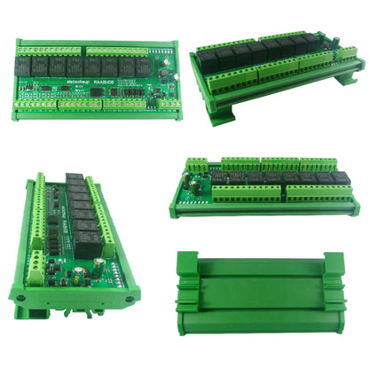 R4A8H08 8DO 4DI 8AI RS485 Modbus RTU Multifunction Relay Module PLC IO Expanding Board 4-20MA 0-10V Current Voltage Collector R4A8H08