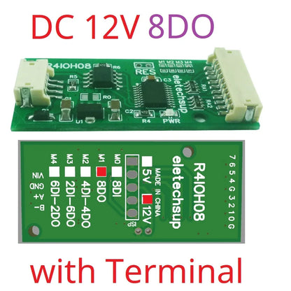 R4IOH08 8DI 8DO 4DI-4DO 2DI-6DO 6DI-2DO Multipurpose RS485 Digital Input Output Module mini PLC IO Dilator DC 12V 24V for Arduino