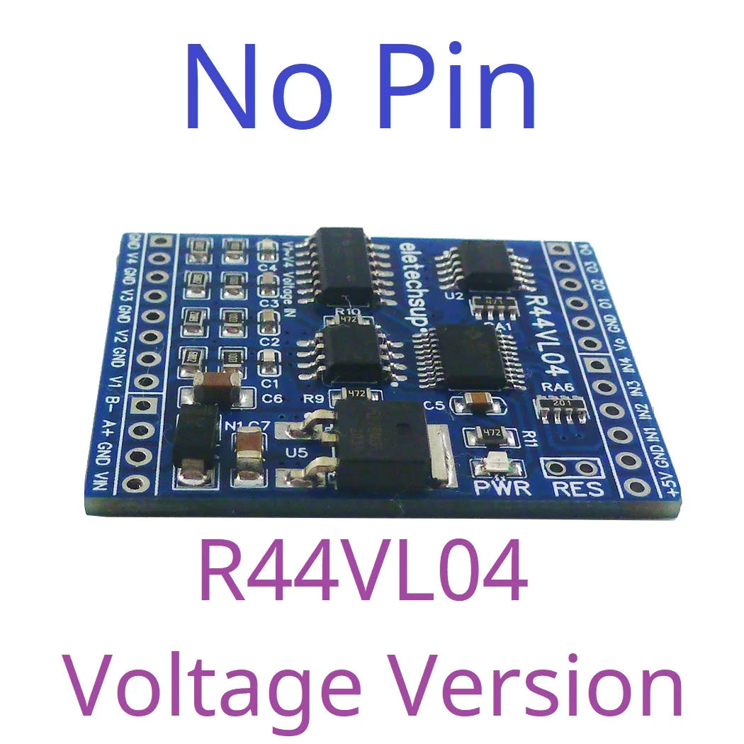 R44VL04 12CH 12V 24V RS485 Analog Digital IO Module 4AI-4DI-4DO PLC Remote I/O Board Modbus RTU 01/02/03/04/05/06/15/16 Function Code