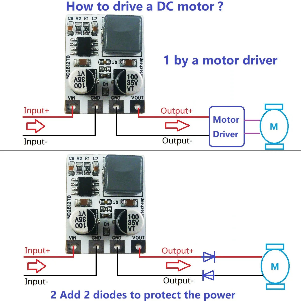 ND2812TB 5A Input DC 5-30V Output DC 3V 3.3V 4V 5V 6V 9V 10V 12V Synchronous DC-DC Buck Converter for Moter LED Car Motorized Bicycle